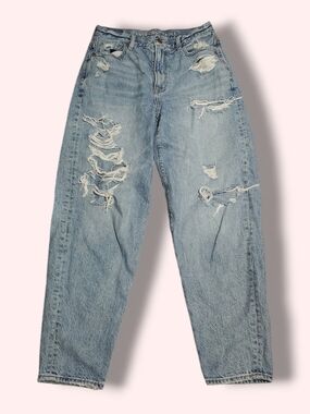 American Eagle Outfitters Light Blue Distressed Straight Leg Jeans